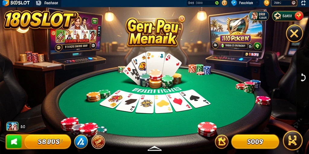 Tampilan gameplay seru di 180SLOT dengan banyak pemain Poker.