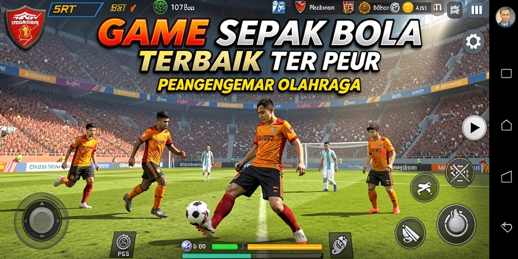 Tampilan gameplay menarik dari 5RT yang menampilkan pertandingan sepak bola.