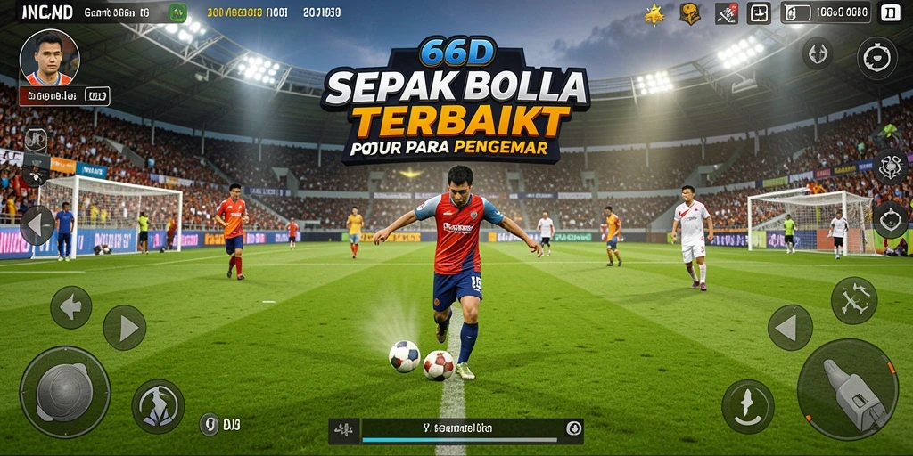 Tampilan gameplay mendebarkan dalam game Football 66D.