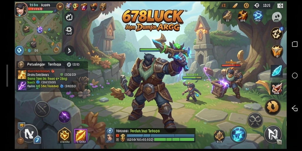 Screenshot utama 678LUCK menampilkan combat action yang intens dalam dunia ARPG.