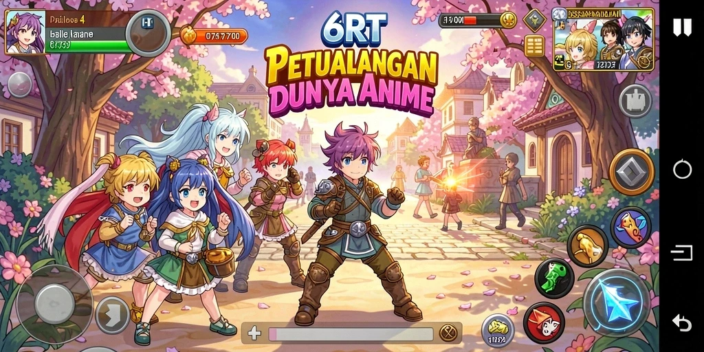 Tampilan gameplay seru dalam dunia Anime yang memukau.