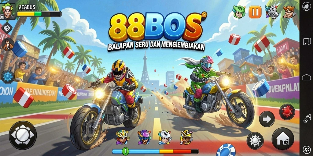 Tampilan gameplay Racing yang mendebarkan dari 88BOS.