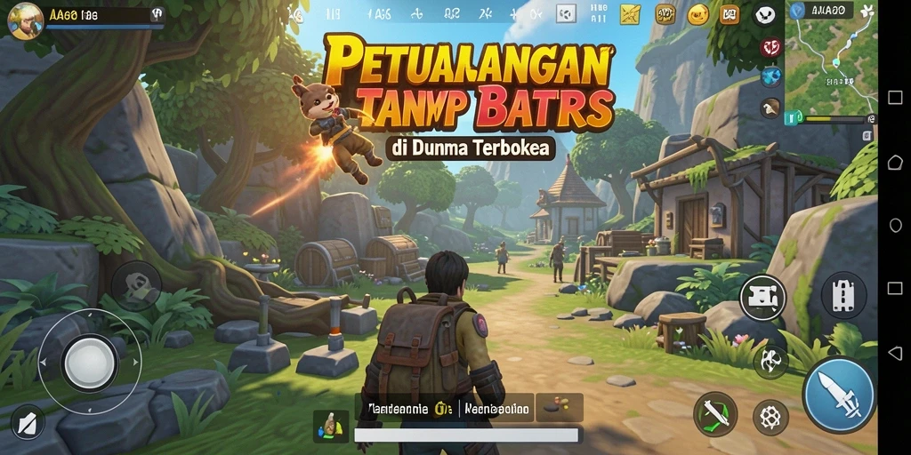 Screenshot gameplay AA62 menampilkan petualangan seru di dunia terbuka.