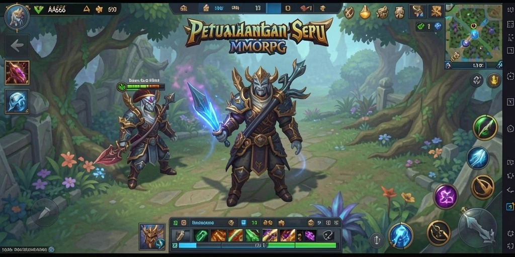 Screenshot gameplay AA666 menunjukkan pertempuran epik di dunia MMORPG.