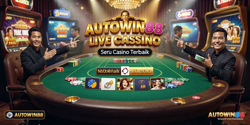 Screenshot AUTOWIN88 menampilkan gameplay Live Casino yang mendebarkan dengan dealer profesional.