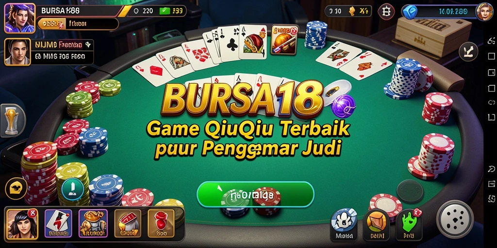 Tampilan gameplay seru dalam game QiuQiu BURSA188.