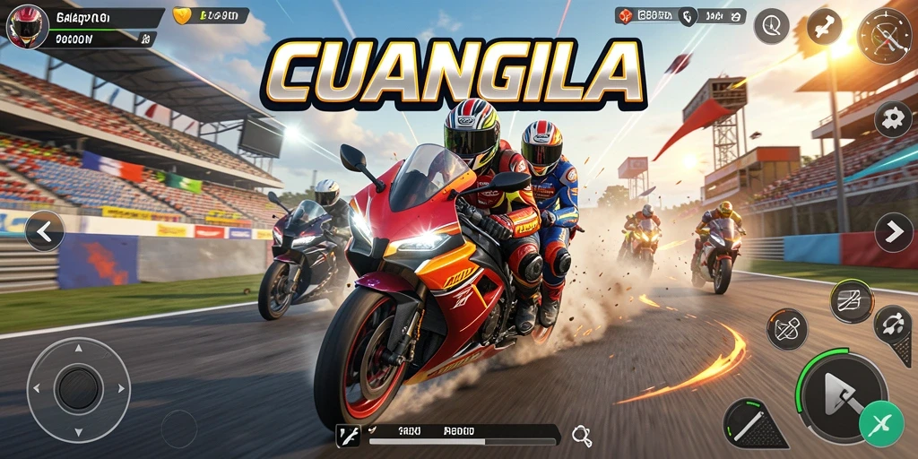 Tangkapan layar menunjukkan balapan seru di CUANGILA dengan grafik yang memukau.