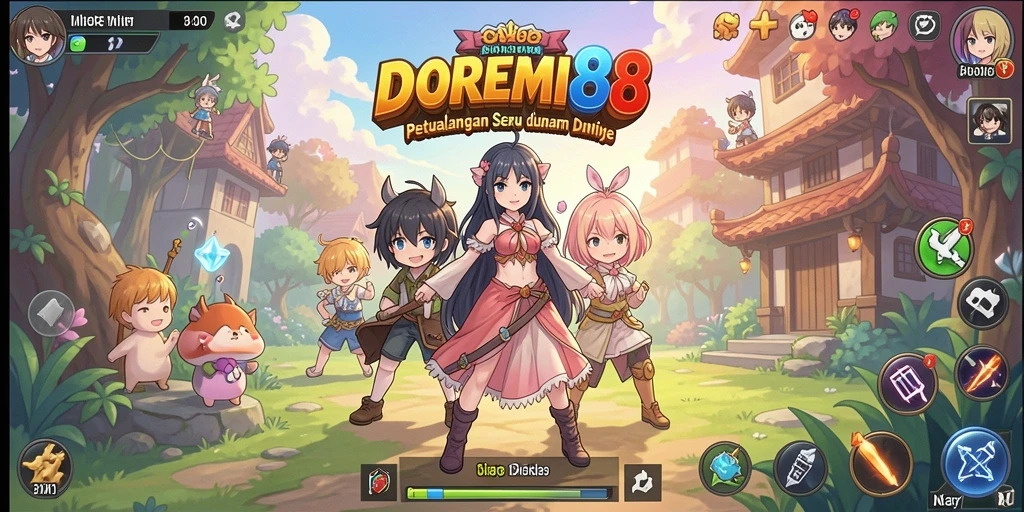 Gameplay DOREMI88 dengan karakter anime yang menawan.