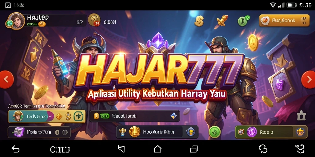 Tampilan antarmuka utama HAJAR777 dengan fitur-fitur utility