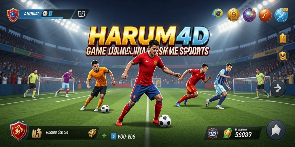 Screenshot utama HARUM4D menampilkan gameplay mendebarkan di arena olahraga.