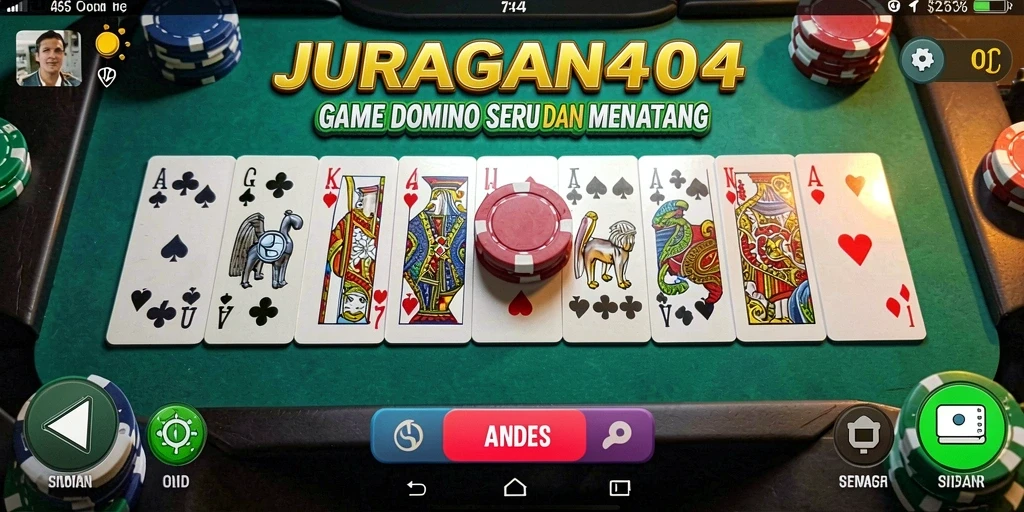 Tampilan gameplay seru dari game Domino JURAGAN404