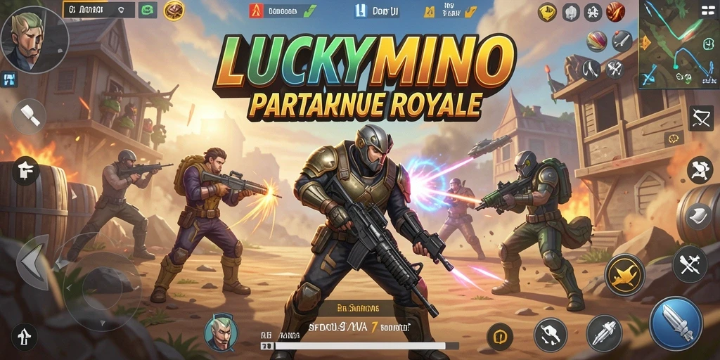Gameplay seru LUCKYMINO dalam pertarungan Battle Royale.