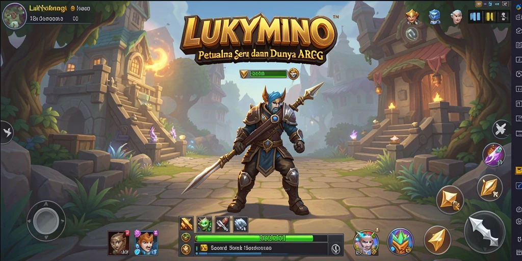 Tangkapan layar menunjukkan gameplay menarik dan pertarungan seru dalam LUKYMINO.