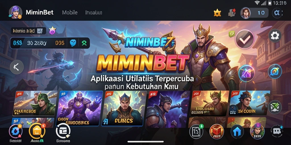 Tampilan antarmuka utama MIMINBET yang sederhana dan efektif.