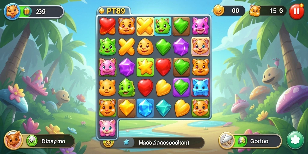 Gameplay seru PT89 dalam aksi mencocokkan elemen.