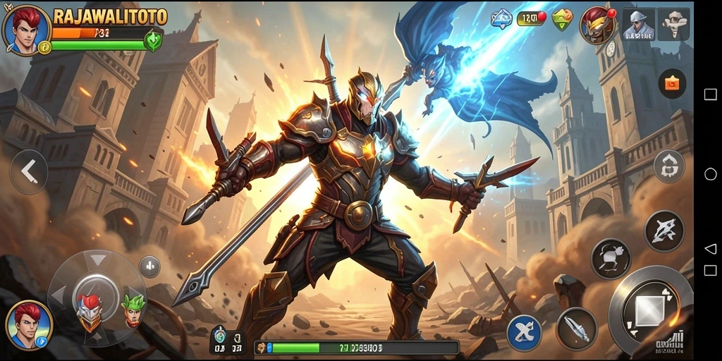 Tampilan gameplay menegangkan dalam RAJAWALITOTO menunjukkan aksi yang mendebarkan.
