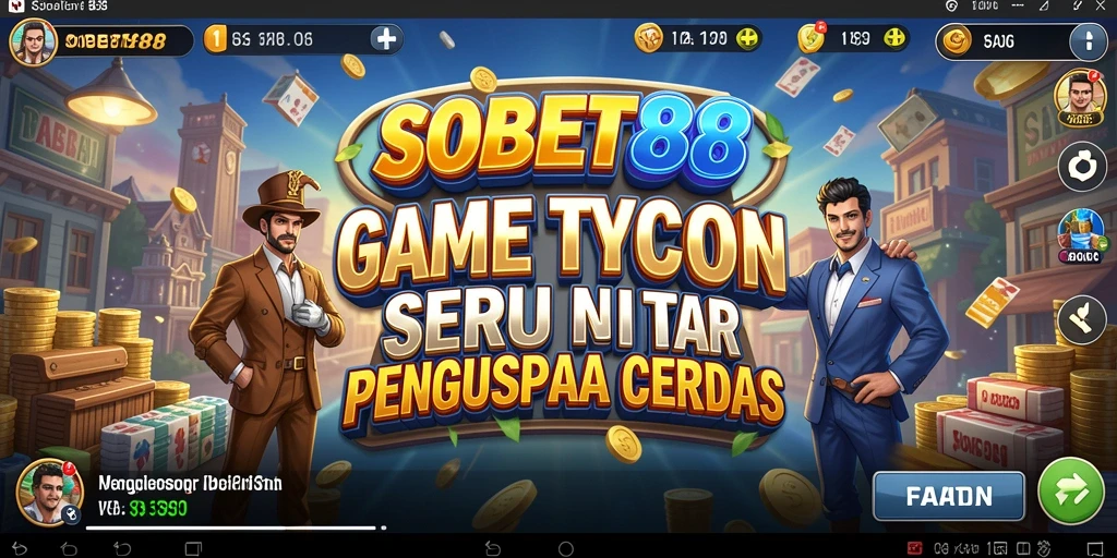 Screenshot gameplay SOBET88 menampilkan keseruan manajemen bisnis.