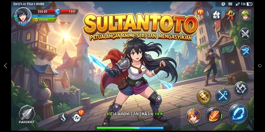 Gambaran gameplay SULTANTOTO dengan karakter anime yang menarik.