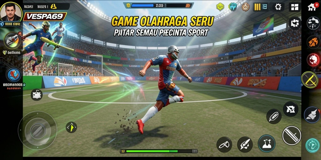 Screenshot utama VESPA69 menampilkan aksi bersepeda Vespa yang mendebarkan.