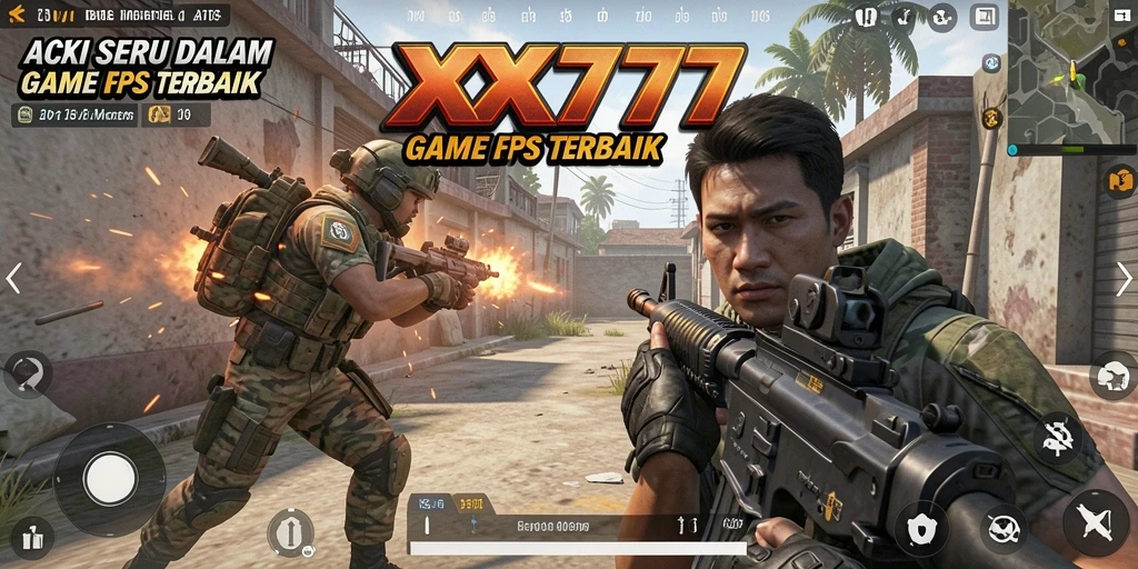 Tangkapan layar gameplay XXX777 yang menampilkan aksi tembak-menembak seru.