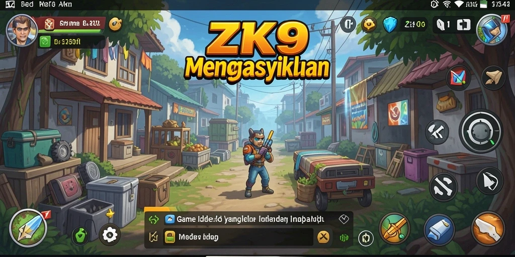 Tampilan gameplay ZK9 yang menarik dan penuh warna.
